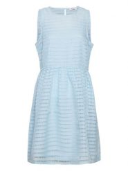 MOSS COPENHAGEN Sukienka "Noreen" w kolorze błękitnym rozmiar: XS. Niebieskie sukienki damskie MOSS COPENHAGEN, xs, bez wzorów, bez kołnierzyka, bez ramiączek, mini, rozkloszowane. Za 157.73 zł.