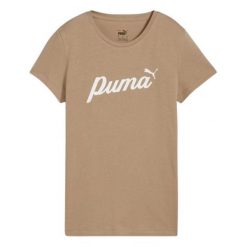 T-shirt Damski Skrypt Essentials. Brązowe t-shirty damskie Puma, bez wzorów, bez kołnierzyka. Za 129.99 zł.