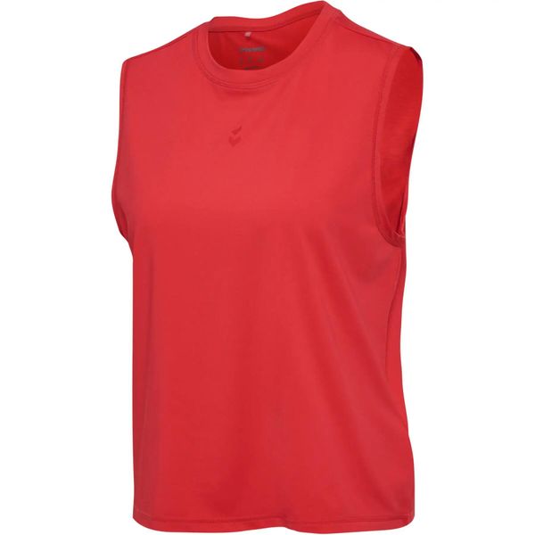Damski tank top Hummel Prima. Czerwone topy sportowe damskie HUMMEL, xl, bez wzorów, ze skóry, bez ramiączek. Za 155.26 zł.