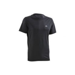 Koszulka do biegania krótki rękaw RUN DRY męska. Czarne t-shirty sportowe męskie KALENJI, m, z materiału, bez ramiączek, do biegania. Za 19.99 zł.
