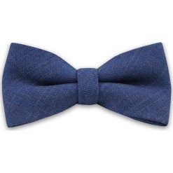 Ciemna Niebieska Wełniana Elegancka Mucha -EM Men's Accessories- Męska, Melanż. Niebieskie krawaty i muchy męskie Em men's accessories, bez wzorów, z wełny, eleganckie. Za 59.99 zł.