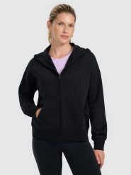 4F Bluza dresowa rozpinana z kapturem damska - czarna S. Czarne bluzy z kapturem damskie 4f, s, z dresówki. Za 169.99 zł.