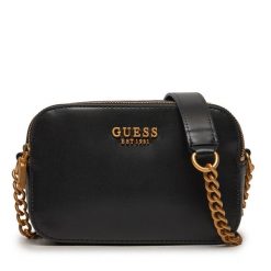 Torebka Guess. Czarne torebki klasyczne damskie Guess, z aplikacjami, wizytowe, bez kołnierzyka, bez ramiączek. Za 569.99 zł.