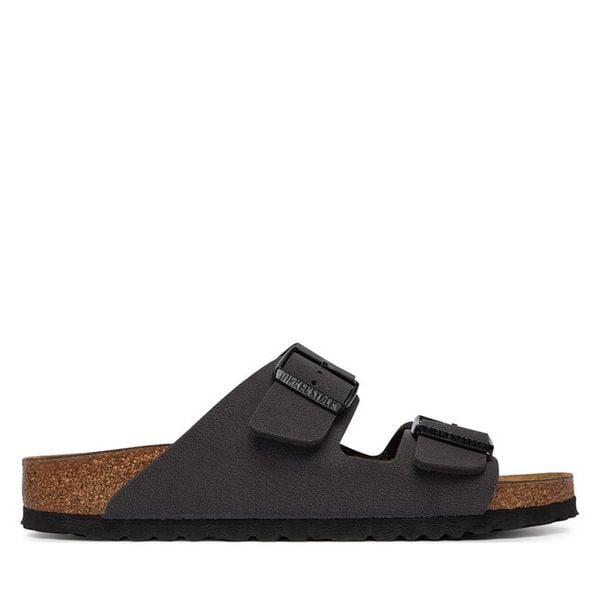 Klapki Birkenstock. Szare klapki damskie Birkenstock, bez wzorów, bez obcasa. Za 399.99 zł.