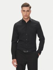 Calvin Klein Koszula Essential LV019EU000 Czarny Slim Fit. Czarne koszule męskie CALVIN KLEIN, m, bez wzorów, z bawełny, bez kołnierzyka, bez ramiączek. Za 219.99 zł.