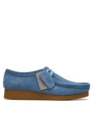 Clarks Półbuty WallabeeEVOSh 26181476 Niebieski. Niebieskie półbuty damskie Clarks, bez wzorów, ze skóry, bez obcasa, na płaskiej podeszwie. Za 389.99 zł.