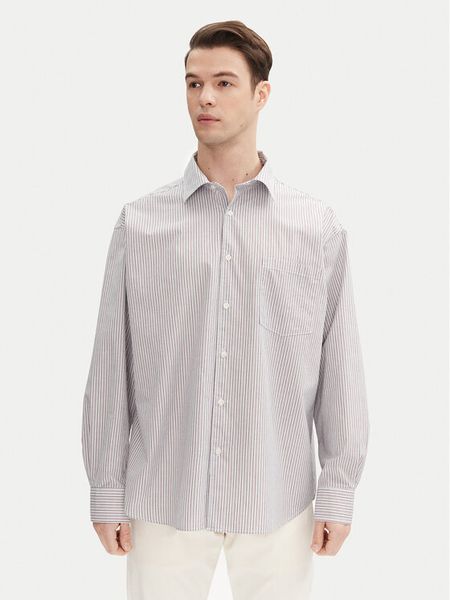 Jack & Jones Koszula Atlas 12271085 Szary Wide Fit. Szare koszule męskie Jack & Jones, m, bez wzorów, z bawełny, bez kołnierzyka, bez ramiączek. Za 79.99 zł.