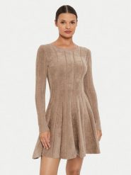 Marciano Guess Sukienka codzienna 4BGK43 5806Z Brązowy Regular Fit. Brązowe sukienki damskie Marciano Guess, na co dzień, z aplikacjami, z wiskozy, bez kołnierzyka, bez ramiączek, proste. Za 1,199.00 zł.