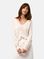 Just Cashmere Kaszmirowy sweter "Phoebe" w kolorze kremowym rozmiar: L. Brązowe swetry klasyczne damskie Just Cashmere, l, z kaszmiru, bez kołnierzyka. Za 356.78 zł.