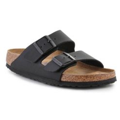 Klapki Birkenstock Arizona Bs W 1013643 czarne. Czarne klapki damskie bez wzorów, z materiału, bez obcasa. Za 708.71 zł.