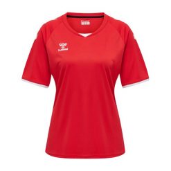 Koszulka damska Hummel hmlhmlCORE volley. Czerwone bluzki damskie HUMMEL, s, bez wzorów, sportowe, bez kołnierzyka, bez ramiączek. Za 136.50 zł.