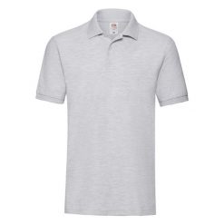 Koszulka Polo Premium Unisex Dla Dorosłych. Szare koszulki polo męskie Fruit of the Loom, m, bez wzorów, z bawełny, bez ramiączek. Za 73.99 zł.