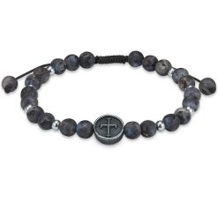 True Rebels Bransoletka z kamieniem szlachetnym Krzyżyk Stal szlachetna Jadeit srebrny Bransoletki 1 ct Męskie. Szare biżuteria dla mężczyzn True Rebels, z jadeitem, srebrne. Za 218.99 zł.