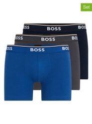 Hugo Boss Underwear Bokserki (3 pary) w kolorze niebieskim, szarym i czarnym rozmiar: L. Czarne bokserki męskie Hugo Boss Underwear, bez wzorów. Za 162.11 zł.