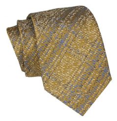 Klasyczny Krawat Męski - ALTIES - Stare Złoto. Żółte krawaty i muchy męskie Alties, bez wzorów, z tkaniny, eleganckie. Za 49.00 zł.