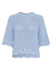 MOSS COPENHAGEN Sweter w kolorze błękitnym rozmiar: XS/S. Niebieskie swetry klasyczne damskie MOSS COPENHAGEN, s, z bawełny, bez kołnierzyka. Za 219.95 zł.