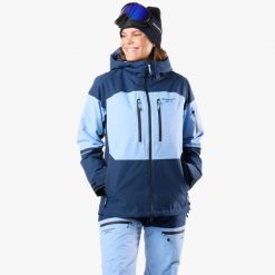 Kurtka narciarska Kobieta Swedemount Freeride Jacket wodoodporna. Niebieskie kurtki narciarskie i snowboardowe damskie SWEDEMOUNT, bez wzorów, bez kaptura, narciarskie. Za 899.99 zł.