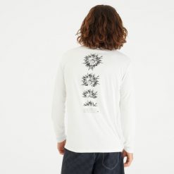 Koszulka UV surfingowa męska Decathlon Flower UPF50+ długi rękaw. Białe koszulki męskie z długim rękawem Decathlon, m, z dzianiny. Za 59.99 zł.