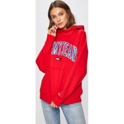 Tommy Jeans - Bluza. Białe bluzy z kapturem damskie Tommy Jeans, l, z bawełny. W wyprzedaży za 319.90 zł.
