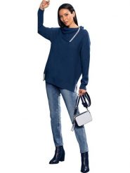 Heine Sweter w kolorze granatowym rozmiar: 44/46. Niebieskie golfy damskie Heine, bez wzorów, bez ramiączek. Za 104.99 zł.