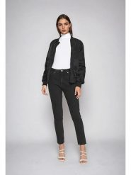 Monki Dżinsy - Slim fit - w kolorze czarnym rozmiar: W28. Czarne jeansy damskie Monki, z podwyższonym stanem. Za 57.06 zł.