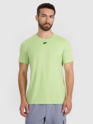 4F Koszulka treningowa szybkoschnąca męska - zielona 3XL. Zielone t-shirty sportowe męskie 4f, m, z elastanu, bez ramiączek, na fitness i siłownię. Za 99.99 zł.