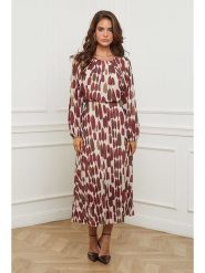 L'armoire de Suzette Sukienka w kolorze brązowo-bordowo-kremowym rozmiar: 34/36. Czerwone sukienki damskie L'armoire de Suzette, l, bez wzorów, klasyczne, bez kołnierzyka, bez ramiączek, maxi. Za 132.98 zł.