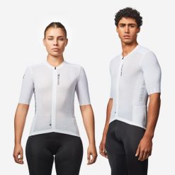Koszulka rowerowa szosowa Van Rysel RCR 2 Ultralight krótki rękaw. Białe t-shirty sportowe męskie VAN RYSEL, na lato, m, z elastanu, bez ramiączek, rowerowe. Za 269.99 zł.