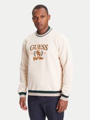 Guess Bluza M5YQ12 KCXW1 Beżowy Regular Fit. Brązowe bluzy bez kaptura męskie Guess, m, z bawełny. Za 309.99 zł.