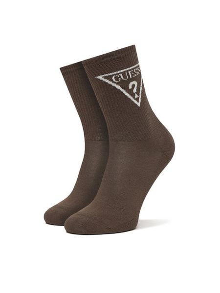 Guess Skarpety długie V2GZ00 ZZ00I Brązowy. Brązowe skarpetki damskie Guess, z aplikacjami, z bawełny. Za 59.99 zł.