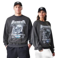 Bluza Las Vegas Raiders NFL Washed. Szare bluzy bez kaptura męskie New Era, xl, z materiału. Za 328.90 zł.