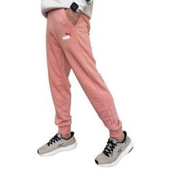 Spodnie Do Joggingu Męskie Logo ESS+. Brązowe spodnie sportowe męskie Puma, z bawełny. Za 119.00 zł.