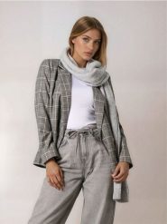 Szalik ze wzorkiem - szary. Szare szaliki i kominy damskie Sinsay, bez wzorów. Za 29.99 zł.
