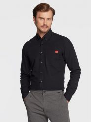Hugo Koszula Evito 50479302 Czarny Slim Fit. Czarne koszule męskie Hugo, l, bez wzorów, z bawełny, bez kołnierzyka, bez ramiączek. Za 279.99 zł.