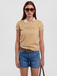 Koszulka damska z logo BIG STAR beżowa Della 805. Brązowe t-shirty damskie Big Star, l, bez wzorów, z dzianiny, bez kołnierzyka. W wyprzedaży za 29.99 zł.