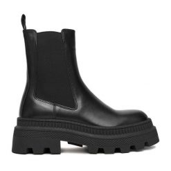 Sztyblety Badura. Czarne botki damskie Badura, bez obcasa, na płaskiej podeszwie, bez zapięcia. Za 399.99 zł.