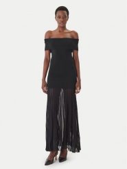 MICHAEL Michael Kors Sukienka dzianinowa MS683HGBFD Czarny Slim Fit. Czarne sukienki damskie MICHAEL Michael Kors, l, bez wzorów, z dzianiny, bez kołnierzyka, bez ramiączek. Za 1,389.00 zł.