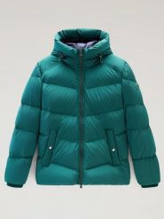 Woolrich Kurtka puchowa w kolorze morskim rozmiar: XL. Niebieskie kurtki damskie Woolrich, xl, bez wzorów, z puchu, bez kaptura. Za 1,251.92 zł.