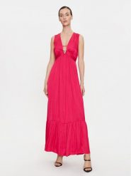 Morgan Sukienka letnia 241-RISIS Różowy Loose Fit. Czerwone sukienki damskie Morgan, na lato, bez wzorów, z syntetyku, bez kołnierzyka, bez ramiączek. Za 499.99 zł.