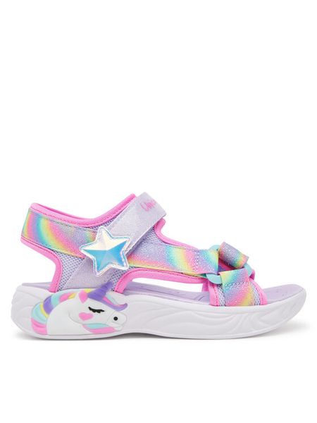 Skechers Sandały Unicorn Dreams Sandal-Dreamy Unicorns 303107L/LVMT Fioletowy. Fioletowe sandały dziewczęce Skechers, ze skóry, bez zapięcia. Za 199.99 zł.