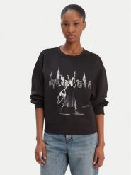 DKNY Bluza P5MOQCSC Czarny Regular Fit. Czarne bluzy bez kaptura damskie DKNY, xs, z syntetyku. Za 379.99 zł.