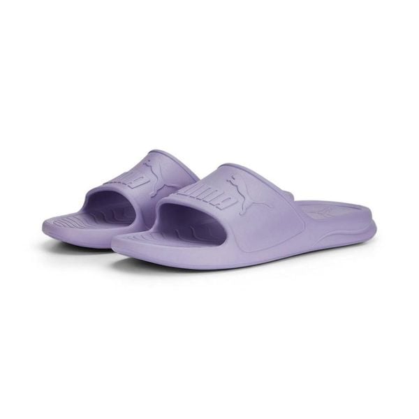 Klapki basenowe damskie Puma Popcat 20 Injex na plażę fioletowe (389081-05). Fioletowe klapki damskie Puma, bez wzorów, z materiału, bez obcasa. Za 99.00 zł.