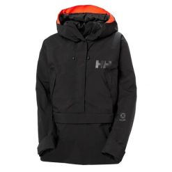 Damska kurtka narciarska Helly Hansen Powchaser Anorak. Czarne kurtki damskie Helly Hansen, na zimę, bez wzorów, bez kaptura. Za 1,126.80 zł.