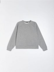 Dresowa bluza crewneck z brokatem - szary. Szare bluzy bez kaptura damskie Sinsay, l, z dresówki. Za 49.99 zł.
