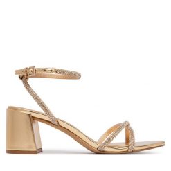 Sandały Aldo. Żółte sandały damskie Aldo, bez wzorów, bez obcasa, na słupku. Za 319.99 zł.