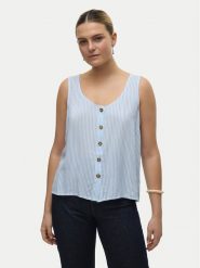 Vero Moda Top Bumpy 10325830 Błękitny Standard Fit. Niebieskie topy damskie Vero Moda, l, bez wzorów, z wiskozy, bez kołnierzyka. Za 59.99 zł.