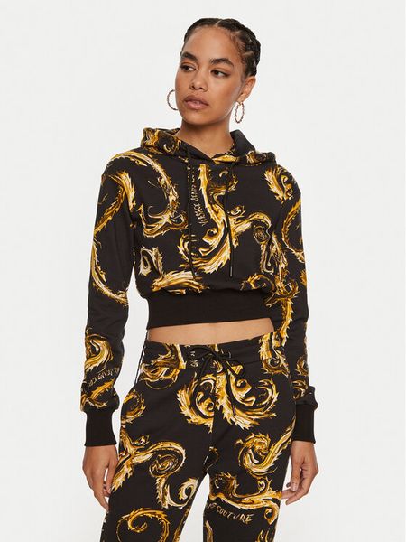 Versace Jeans Couture Bluza 77HAI3A3 FS171 Czarny Regular Fit. Czarne bluzy bez kaptura damskie Versace Jeans Couture, m, z bawełny. Za 579.99 zł.