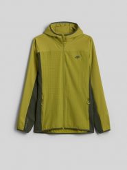 4F Kurtka softshell wiatroodporna męska - khaki XL. Brązowe kurtki męskie 4f, m, bez wzorów, z softshellu, bez kaptura. Za 249.99 zł.