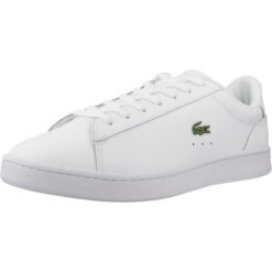 Sneakersy męskie Carnaby Set buty sportowe tenisówki trampki białe. Białe trampki i tenisówki męskie Lacoste, bez wzorów, bez zapięcia. Za 419.00 zł.