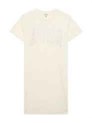 Guess Sukienka codzienna J6RK00 KA6R4 Écru Regular Fit. Sukienki dziewczęce Guess, z aplikacjami, z bawełny, bez ramiączek. Za 179.99 zł.